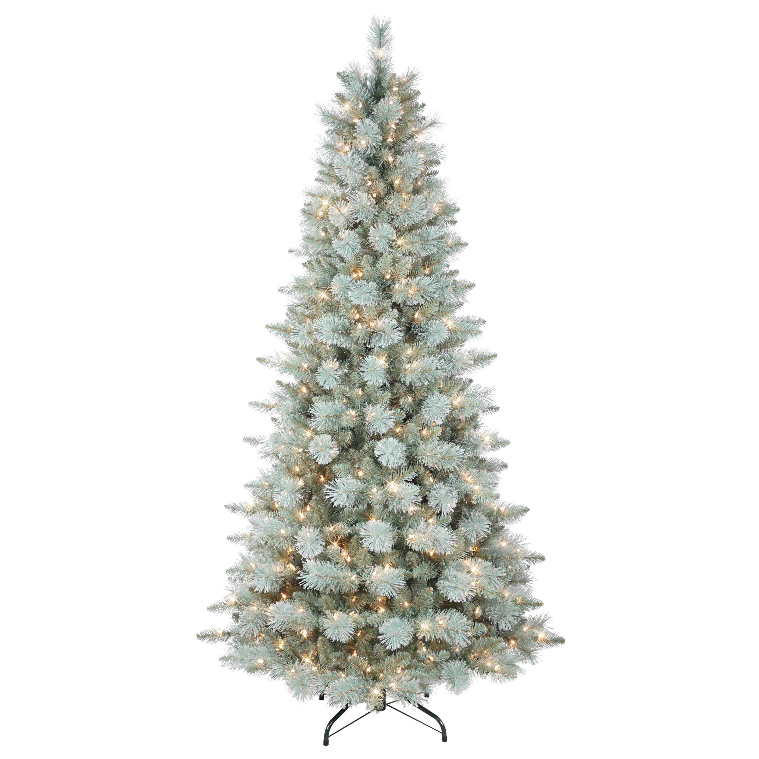 Puleo 7.5' Pre-Lit Windham Blue Windham Fir Artificial Christmas Tree 1853A-TSLBU75C5